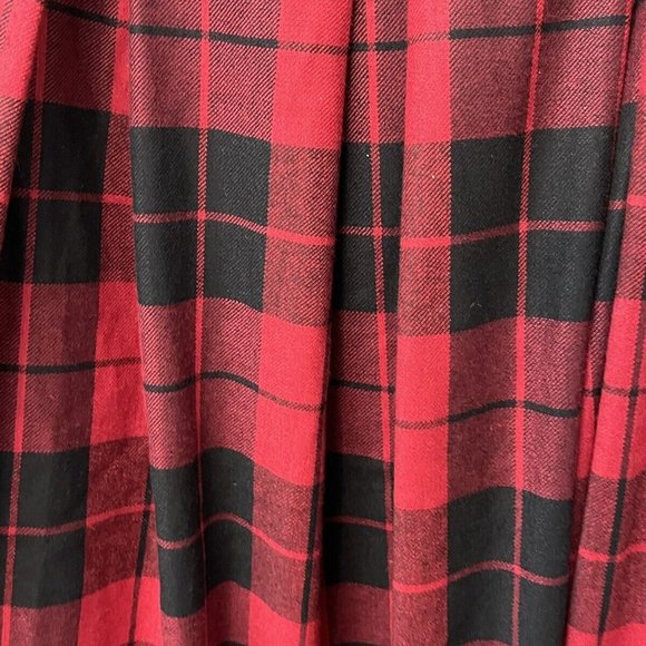Department Five Maxi Red Plaid Skirt Womens Sz L Lined Made in Italy Heavy Wool - Picture 2 of 6